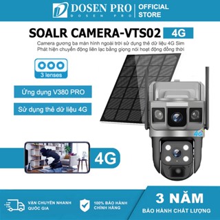  Camera 4G Wifi Năng lượng mặt trời Dosen Tích Hợp 3 Ống Kính Giám Sát An Ninh HD 1080P 360 độ Đàm Thoại 2 Chiều Sử dụng 