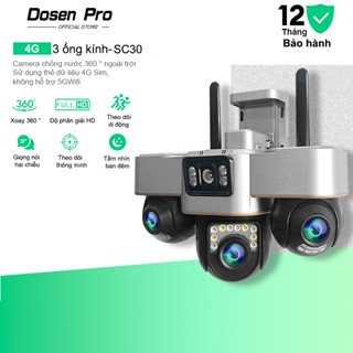  Dosen Pro SC30 Camera 4G 3 ống kính sát Ngoài Trời Không Dây Ip66 Thông Minh chống nước an toàn  Siêu Nét Wifi 