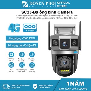 Dosen pro Camera 4G 3 Mắt giám Sc23 Wifi sát Ngoài Trời Không Dây Ip66 Thông Minh chống nước an toàn  Siêu Nét