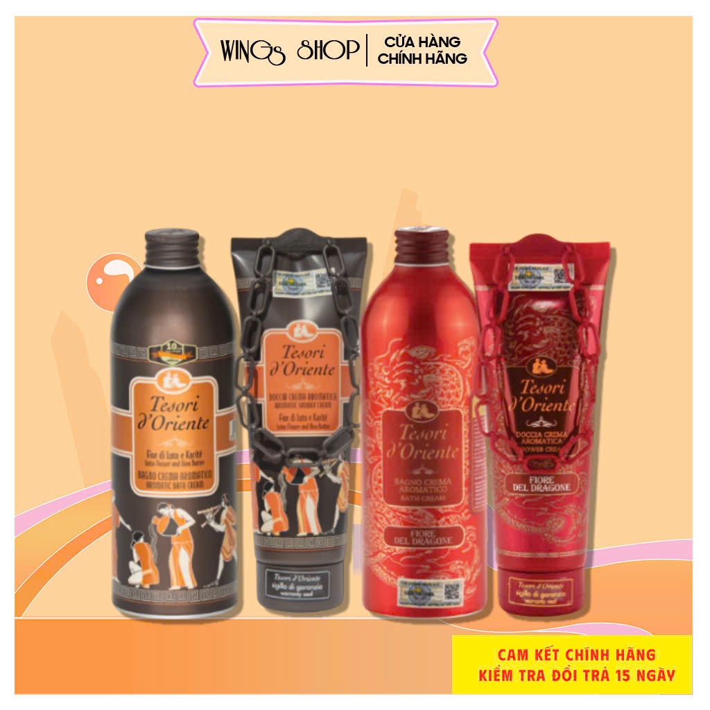 Sữa tắm xích Tesori d'Oriente giúp trắng da, cấp ẩm, hương nước hoa cao cấp 250ml/500ml, Wings Shop