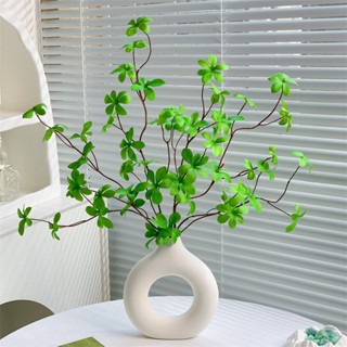 Combo lọ hoa nhựa và cành lá giả thạch lam, Bình hoa để bàn trang trí, decor quán cà phê- Mina flower