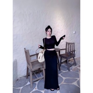  DAY CHIC - bộ nữ sexy hai màu áo phối ren mix chân váy thun ôm 