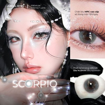 Kính áp tròng 1 ngày SCORPIO xám tây tự nhiên - Dia 14.0mm - Độ cận 0-10 nhãn hiệu Angel Eyes