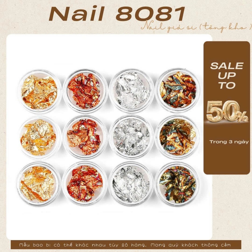 Set giấy bạc 4 màu , giấy nhún làm móng