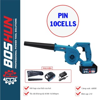 [10CELLS] Máy Thổi Hút Bụi Dùng Pin 10CELLS, Công Suất Lớn 680w, Dùng Chân Pin Phổ Thông,2 Chức Năng