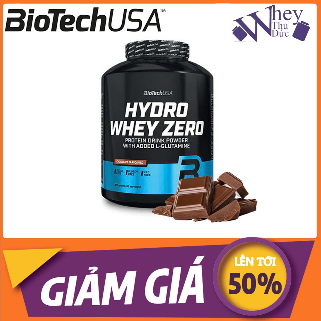 Hydro Whey Zero BiotechUSA Chocolate – Whey Protein 4lbs Chính Hãng, Hấp Thu Siêu Nhanh