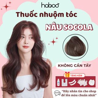  Thuốc Nhuộm Tóc Nâu Mocha Nâu Socola Nâu Caramel Nâu Coffee HABOO - Nhuộm Tại Nhà Không Tẩy trend 