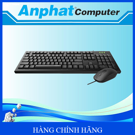[Combo] Bàn phím văn phòng Rapoo NK1800 & chuột Rapoo N120 - Hàng Chính Hãng - Bảo hành 24 tháng