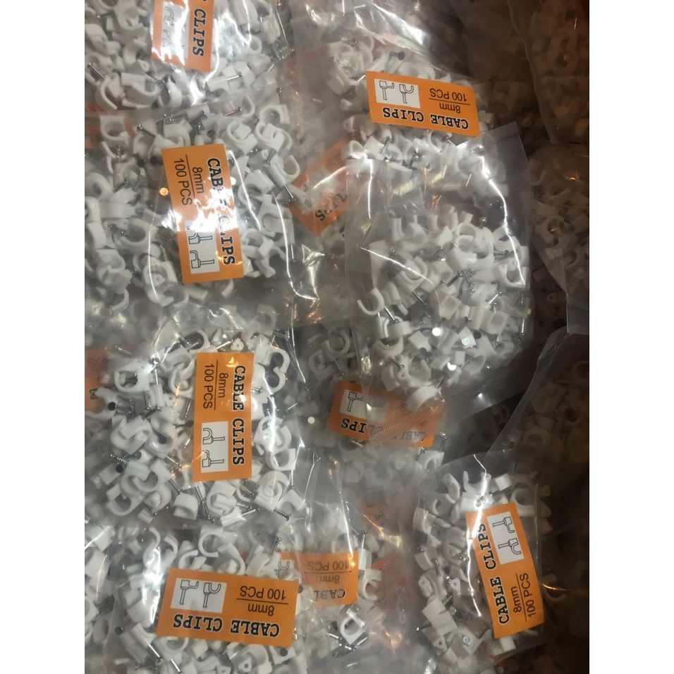 Combo 10 túi nẹp dây tròn 8mm - đinh ghim tròn 8mm vừa dây mạng cat 6