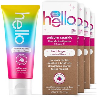 [Hàng Mỹ] Kem Đánh Răng Hello Fluoride Toothpaste Cho Bé từ 2 tuổi