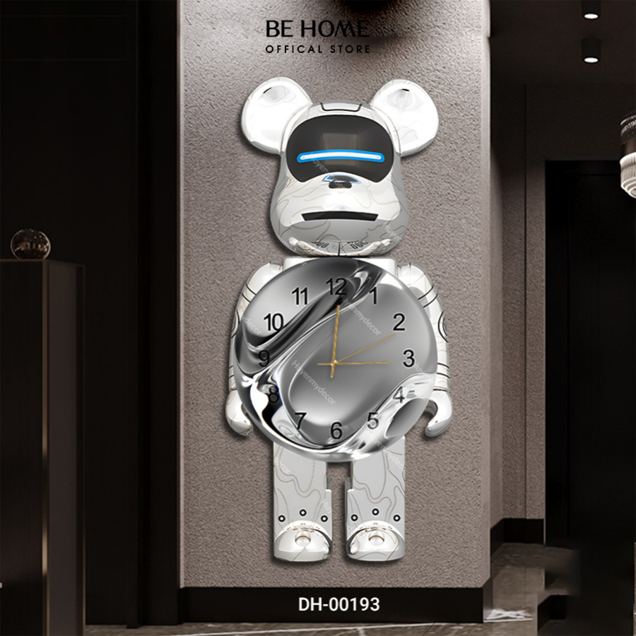 Đồng Hồ Gấu Beabrick Tranh Treo Tường Trang Trí Phòng Khách, Phòng Ngủ Spa - Behome Decor