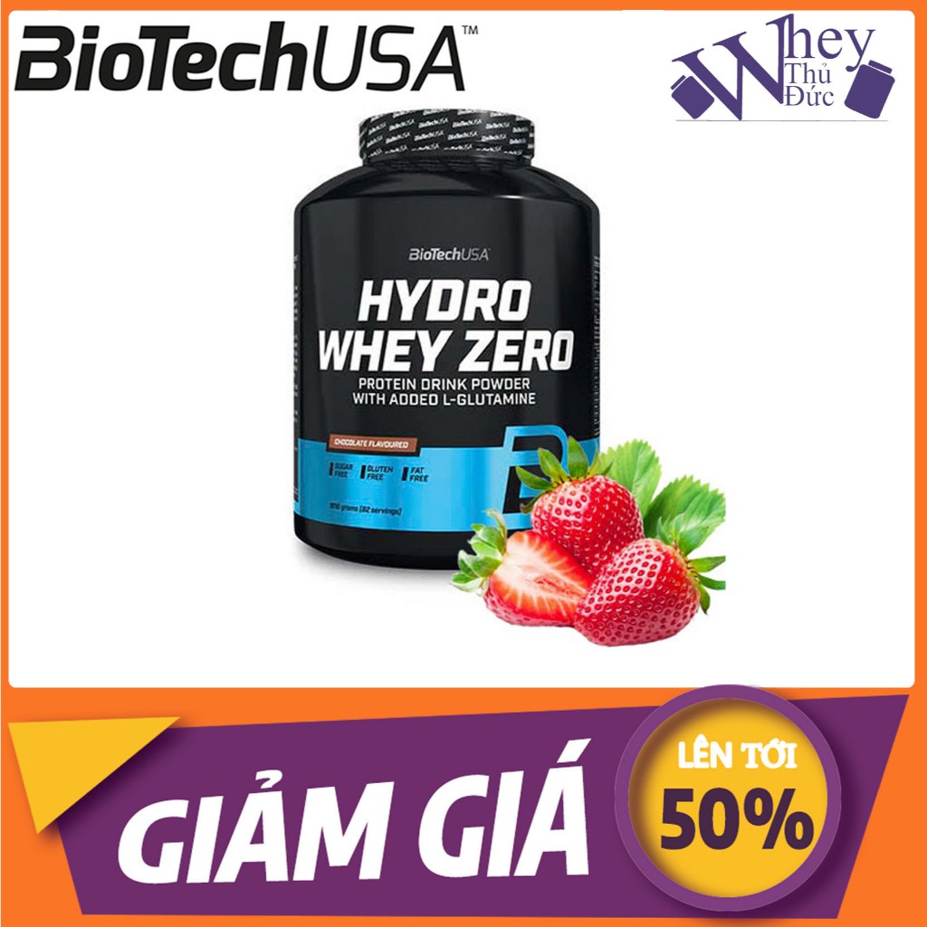 Hydro Whey Zero BiotechUSA Dâu – Whey Protein 4lbs Chính Hãng, Hấp Thu Siêu Nhanh