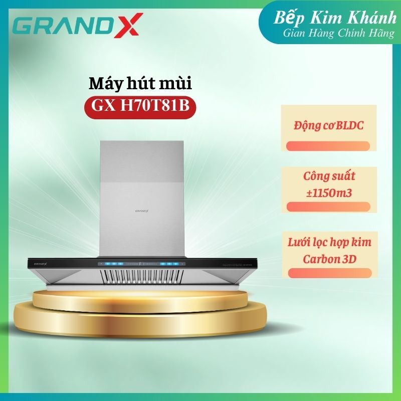 Máy hút mùi GrandX GX H70T81B – Đỉnh cao thiết kế & công nghệ hút mùi hiện đại