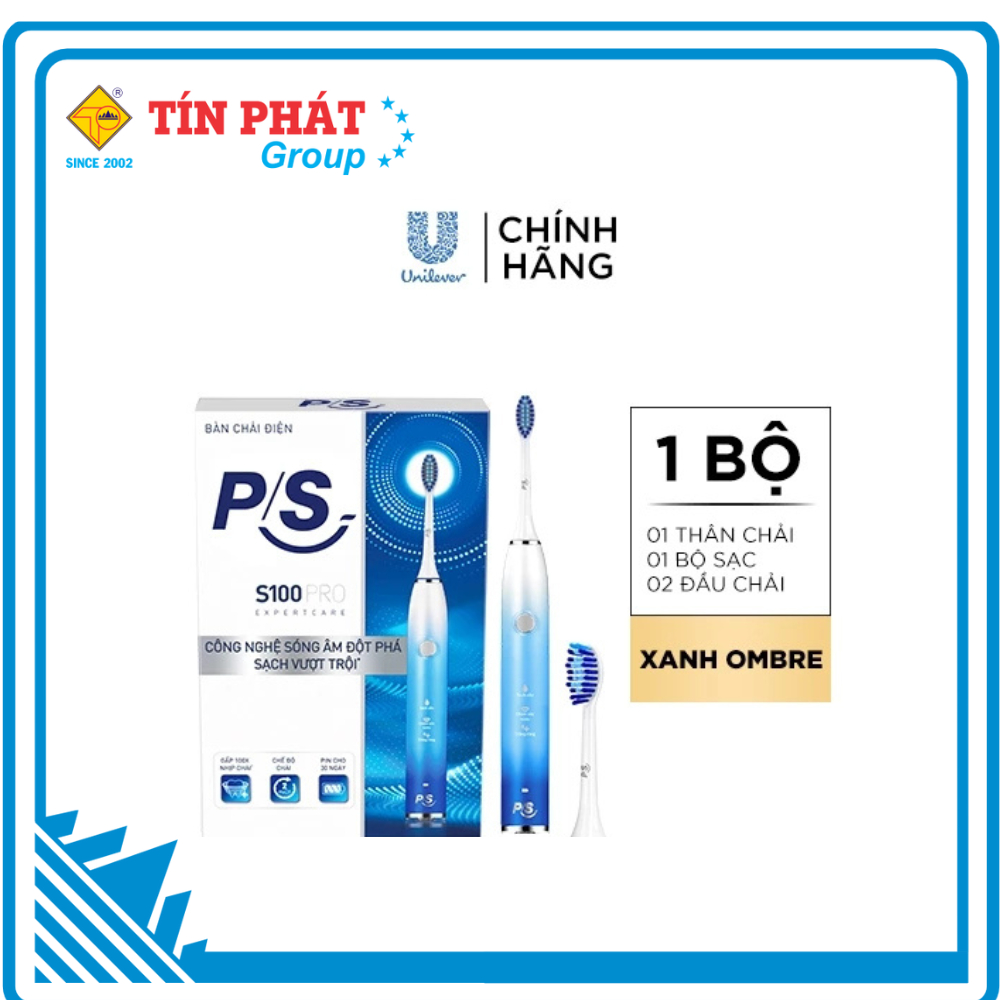 Bàn Chải Điện P/S S100 PRO - Công Nghệ Sóng Âm, Chải Sạch Mảng Bám Tới 10X