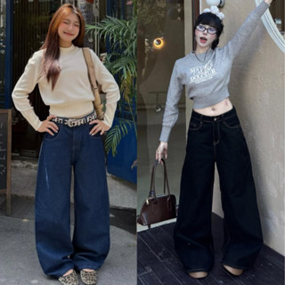 Quần jean Ống Suông rộng Chỉ Nổi MIAA Lưng Cao tôn dáng đủ size, quần bò ống suông lưng cao vibe thu đông ống rộng 28cm