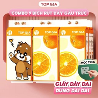Thùng 6 bịch, 9 bịch giấy vệ sinh rút đáy Top Gia 1000 tờ làm từ bột tre nguyên chất an toàn