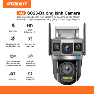 Dosen Camera 4G 3 Mắt giám Sc23 Wifi sát Ngoài Trời Không Dây Ip66 Thông Minh chống nước an toàn  Siêu Nét
