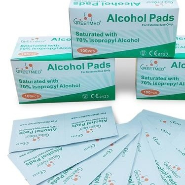 50 miếng bông tẩm cồn sát trùng, hộp cồn khô