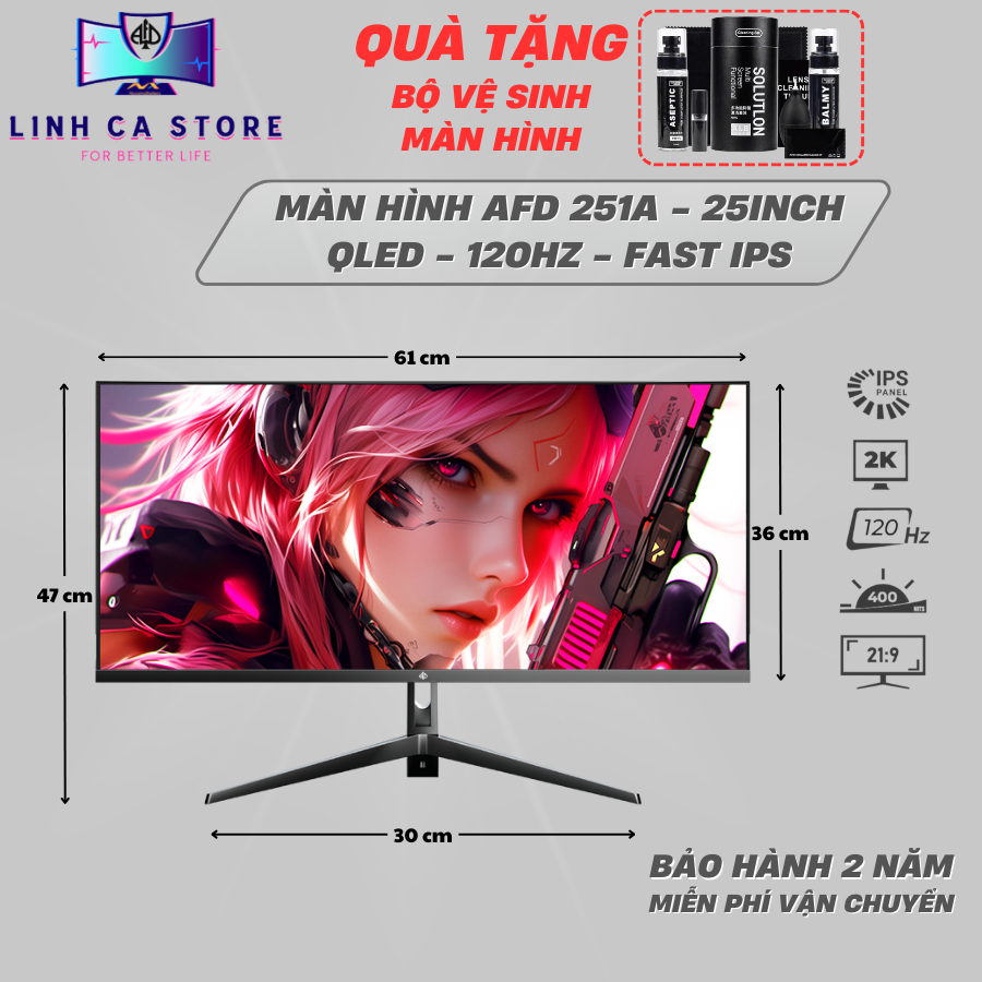 Màn Hình Gaming AFD251A 25Inch Fast IPS|120Hz|1ms GTG|HDR|FreeSync|Full Viền Kính|Chính Hãng | BigBuy360 - bigbuy360.vn