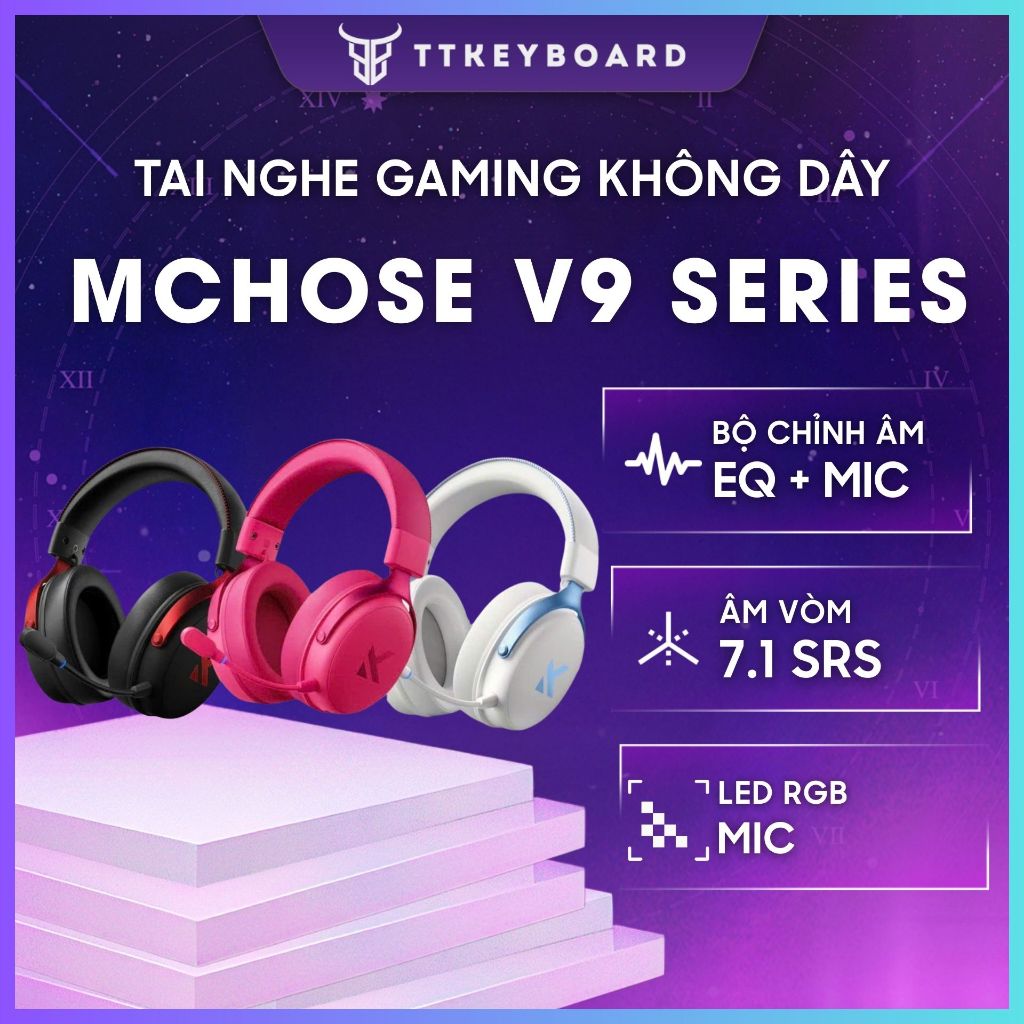 [Hỏa Tốc] Tai Nghe Không Dây Gaming Mode Mchose V9 Serie | V9 | V9 Pro | 3 Mode | Wired | Bluetooth 