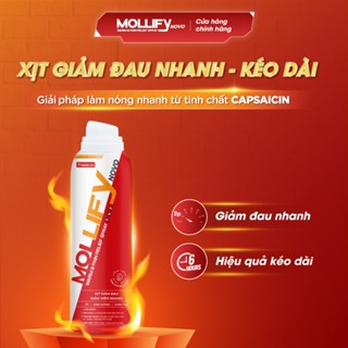 Xịt Giảm Đau Mollifynovo Warm & Pain Relief - Dầu Xoa Bóp Giảm Đau Xương Khớp, Massage Cổ Vai Gáy