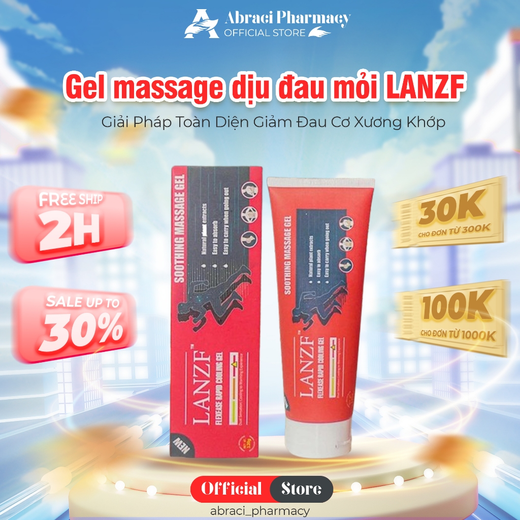 Kem Massage Giảm Đau Xương Khớp LANZF – Gel Đỏ LANZF Sodium Soothing Giải Pháp Toàn Diện Giảm Đau Cơ