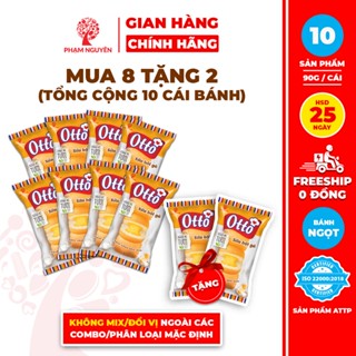   DATE 05 01 2026  MUA 8 TẶNG 2  Tổng cộng 10 Gói Bánh Mì Tươi Otto Nhân Kem 90g | Bánh ăn sáng | Bánh mì tươi |Đồ ăn vặt 