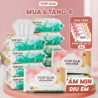 Khăn ướt Topgia cao cấp mềm mại không cồn không parabens, an toàn cho bé