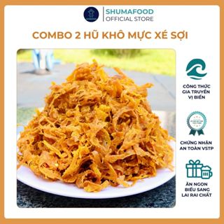  Mực xé sợi chiên giòn ShumaFood – Combo 2 hũ  mỗi hũ 120g  đặc sản Nha Trang snack ăn vặt 