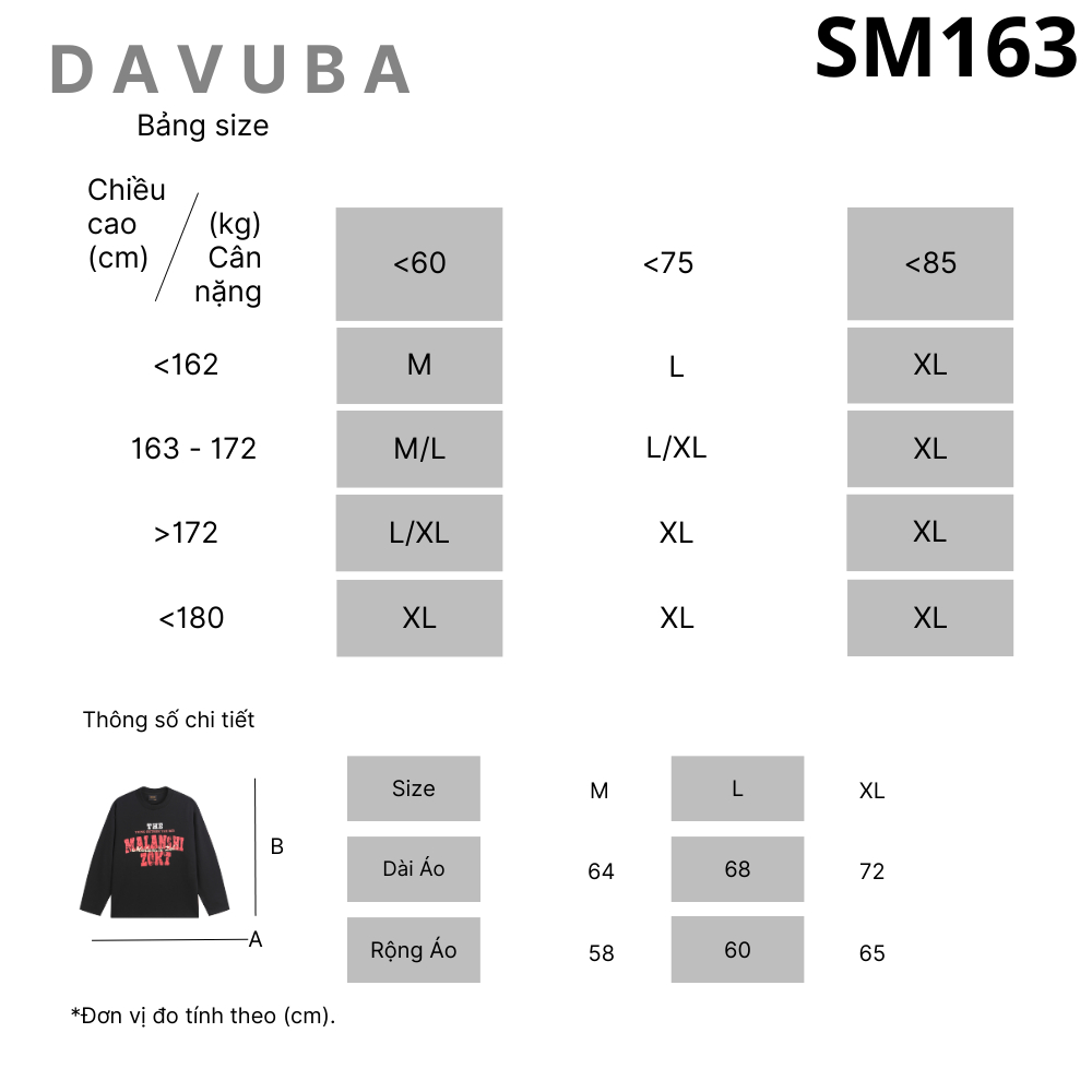 [Deal mở bán] [DAVUBA] Áo Thun Dài Tay Malanshi Long Tee 300gsm nam nữ SM163 | BigBuy360 - bigbuy360.vn