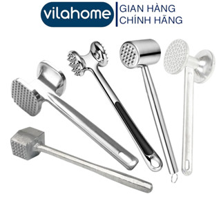   6 Kiểu  Búa Đập Thịt Vilahome Hai Đầu Chất Liệu Hợp Kim Cán Cầm Dài Dùng Giã Gừng Tỏi Đập Đá 