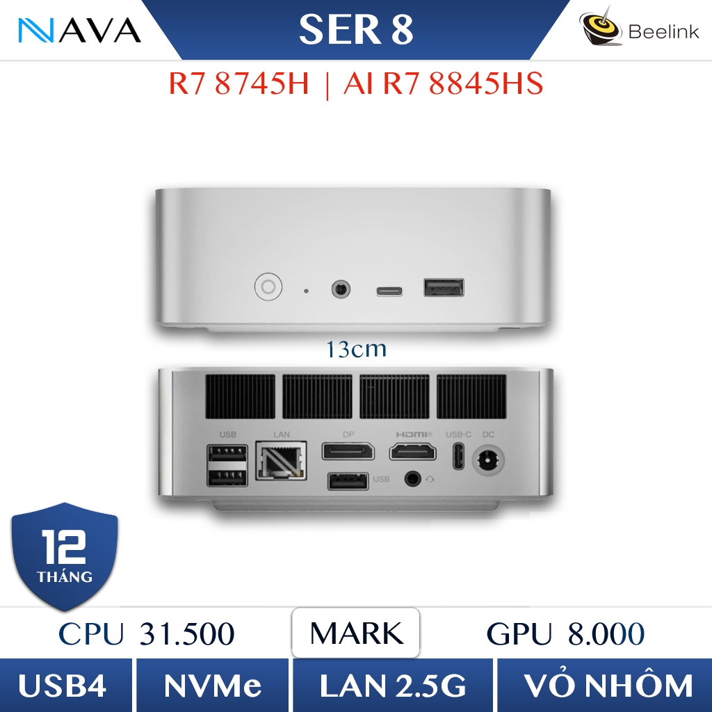 Mini PC Beelink SER8 AMD Ryzen 7 8845HS/8745HS RADEON 780M DDR5 NVMe4, Minisforum Ser 8 R7 8000 | BigBuy360 - bigbuy360.vn
