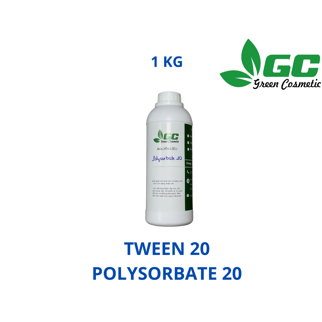 [HCM] Polysorbate 20 - Tween 20 - Chất nhũ hóa trong kem, mỹ phẩm -  Greencosmetic 100g, 500g, 1 kg