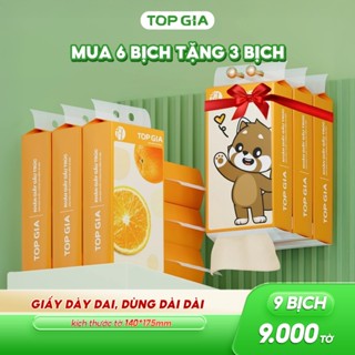 Khăn giấy gấu trúc treo tường Top Gia 1000 tờ, 4 lớp làm từ bột tre nguyên chất, an toàn