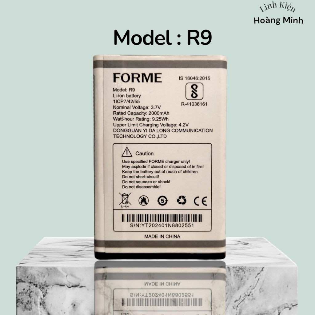 Pin Forme N63 4G - R9 - 2000mAh Đã Qua Sử Dụng [1782]