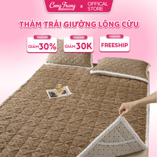  Thảm nỉ nhung Thảm lông cừu trải giường 3 lớp cực ấm đủ kích thước  Chất Liệu Bông Trắng - Giặt Máy Thoải Mái  - TLC 