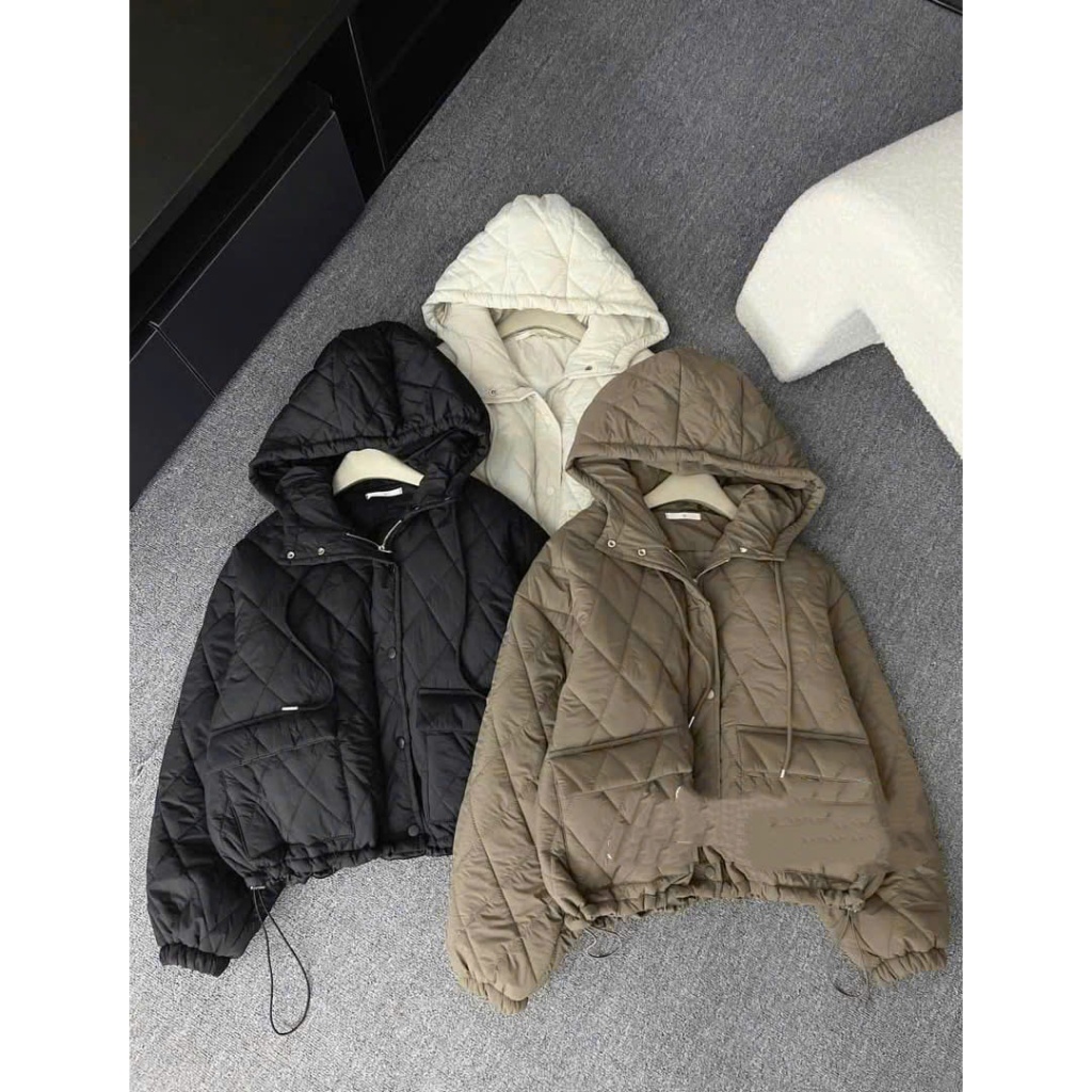 (Hàng Shop): Áo Phao Trần Trám Phối Dây Rút Gấu 3 Màu Tôn Da, Tôn Dáng , Dày Dặn Siêu Ấm - Ảnh Thật Trải Sàn Lollaye | BigBuy360 - bigbuy360.vn