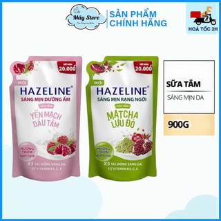 Sữa Tắm Dưỡng Thể Sáng Da Hazeline Matcha Lựu Đỏ  Yến Mạch Dâu Túi 900Gr 