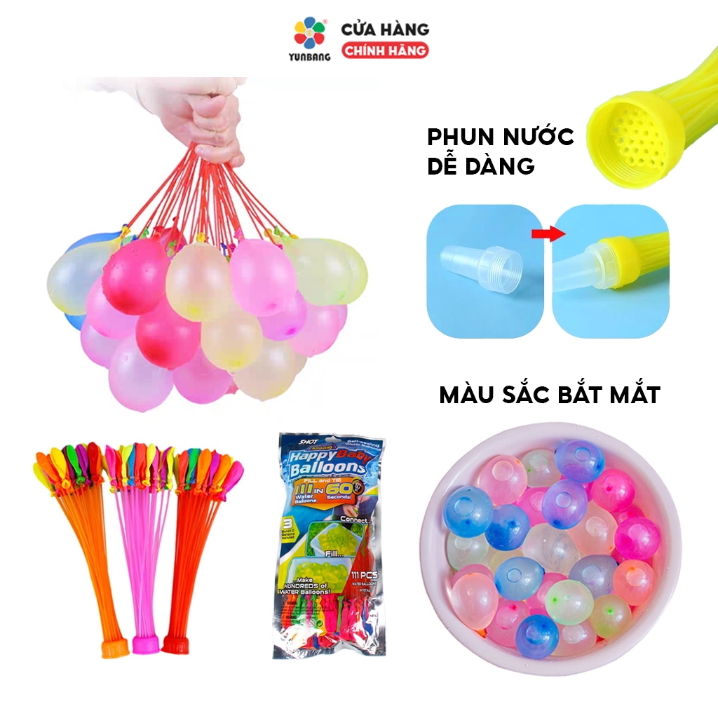 Bóng Nước 111 Quả Bóng Nước Chùm Có Van Với 3 Chùm Bóng Nước Được Lắp Sẵn Vào Đầu Vòi