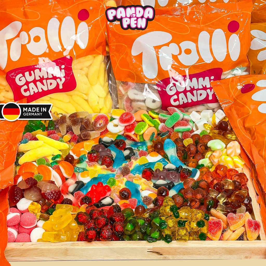 Xô Kẹo Dẻo Đức 600gr Mix 46 Vị - Ăn Vặt Panda Pẻn Kẹo Dẻo Nhập Khẩu Hương Vị Tự Nhiên, KO Chảy Nước