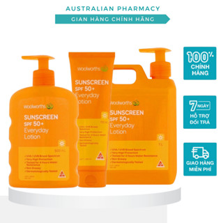 [Date 2027] Kem chống nắng Woolworths everyday sunscreen spf 50+ 100ml - 500ml - 1l của Úc