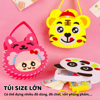  Set Túi Xách Handmade Bằng Nỉ Cho Bé – Đồ Chơi Thủ Công Tự Làm Dễ Thương Kèm Phụ Kiện Khâu Sáng Tạo 