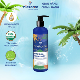  Dầu Dừa Vietcoco Bổ Sung Vitamin E Nguyên Chất 100% Dưỡng Ẩm Da Chăm Sóc Tóc Ưu Việt - Chai 250 ML 