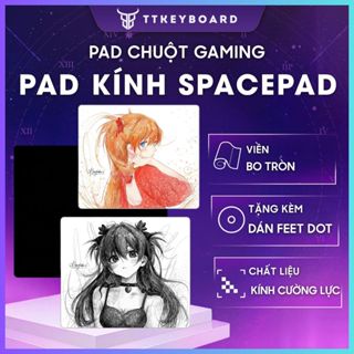 [Hỏa Tốc] Pad Kính Gaming Spacepad Glass | Lót Chuột Spacepad | Pad Chuột Chơi Game Tặng Kèm Feet PTFE) | Chính Hãng