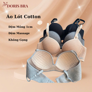 [Tăng size]Áo lót nữ DORIS, áo cotton AL218 đệm massage thông thoáng nâng ngực nhẹ nhàng đệm mỏng 1cm
