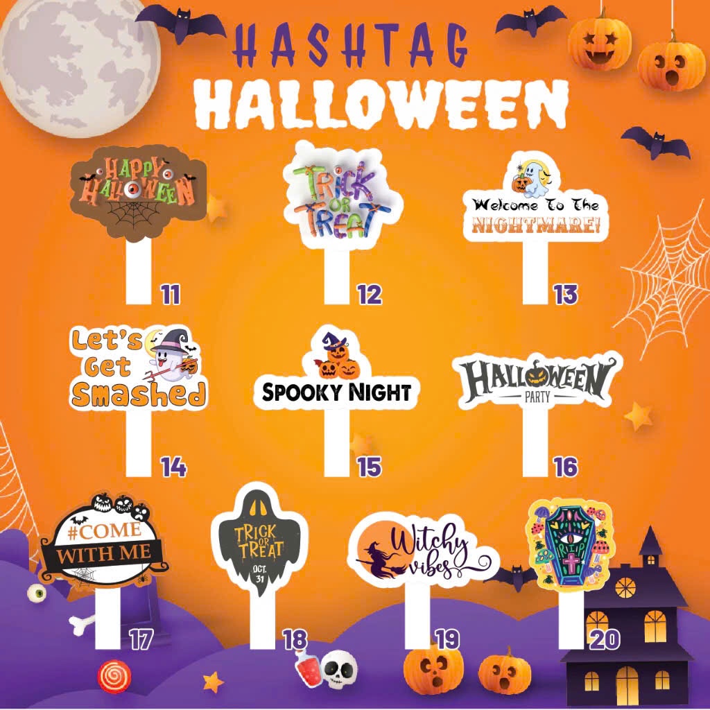 [HASTAG] Bảng chụp hình cầm tay / Hastag cầm tay HALLOWEEN