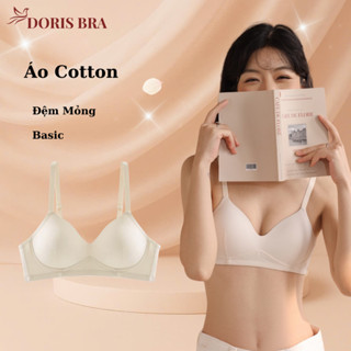 Áo lót nữ đệm mỏng DORIS AL625, Áo ngực học sinh không gọng cotton gân tăm đệm mỏng vạt chéo sexy mềm mại