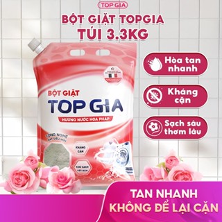 Bột Giặt TOPGIA Hương Nước Hoa Pháp Hạt Nano Kháng Cặn, Đánh Bay Vết Bẩn, An Toàn Da Tay