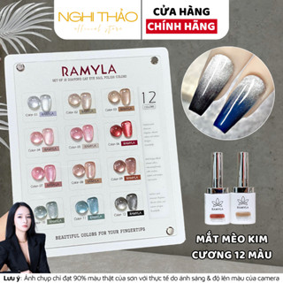 Set sơn gel mắt mèo kim cương RAMYLA 12 màu Nghi Thảo