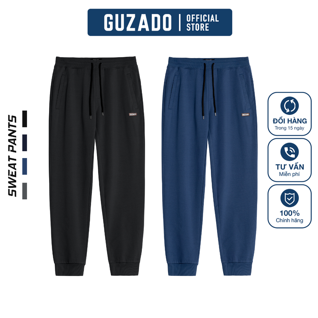  Quần Jogger Nỉ Nam GUZADO Cạp Chun Co Giãn Dây Rút Linh Hoạt Giữ Nhiệt Tốt Vận Động Dễ Dàng GQN01 